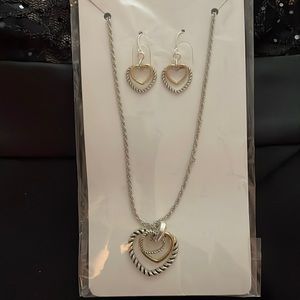 Heart earrings & necklace set